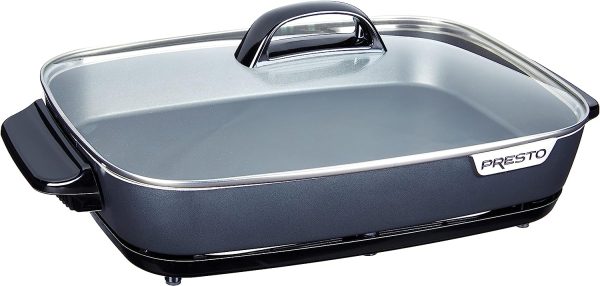 06858 Slimline Skillet with Glass Cover Electric, 16 Inch, Black