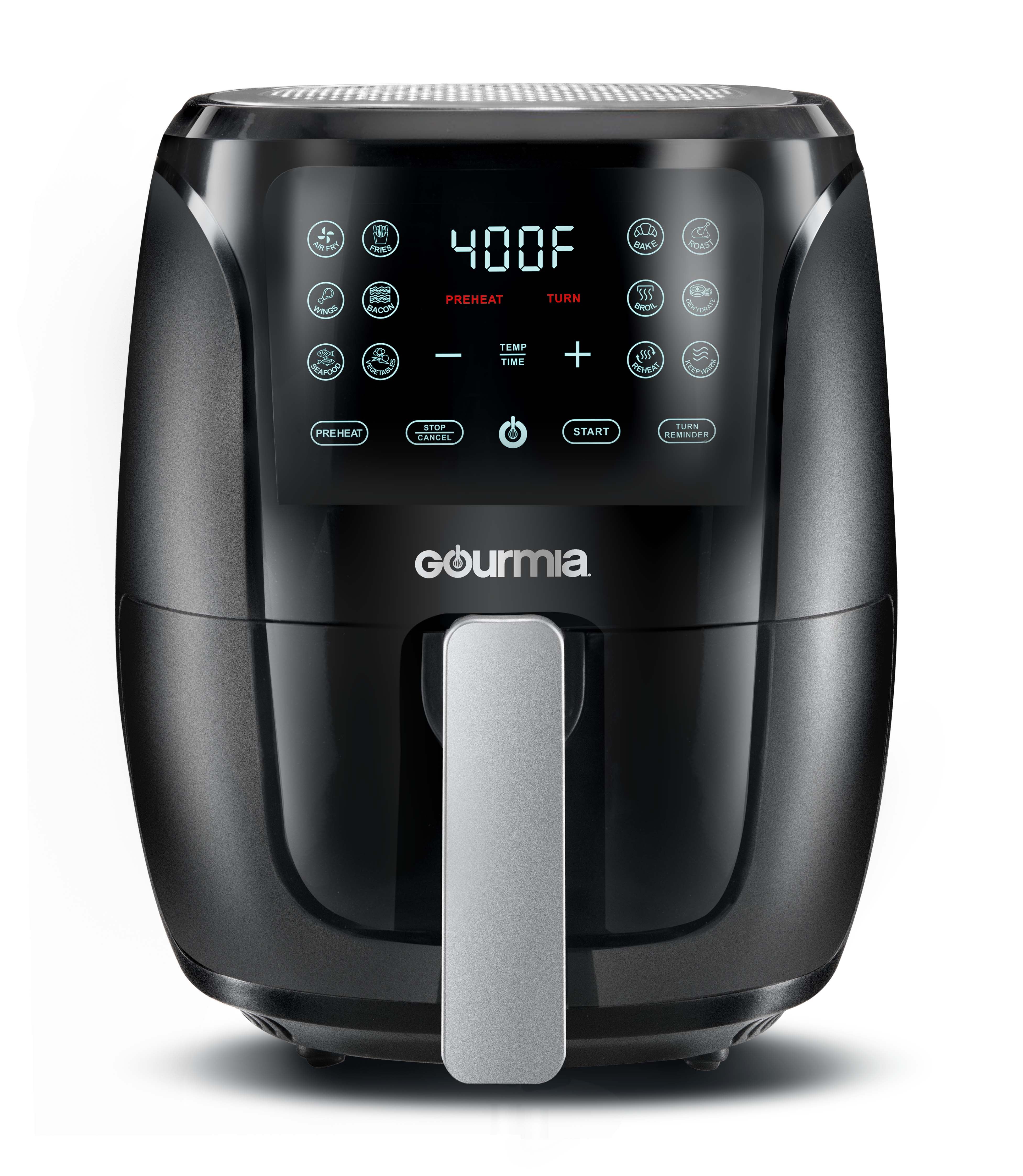 Gourmia 4 Qt Digital Air Fryer with Guided Cooking, Black GAF486