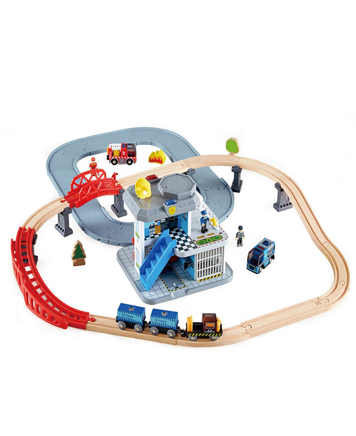 Hape Emergency Services HQ Wooden Train Set