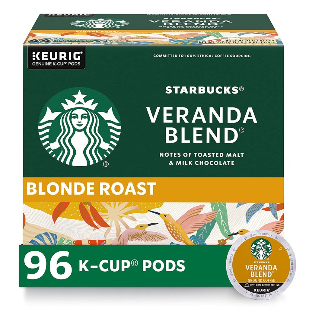 Starbucks Veranda Blend Blonde Roast K-Cup Coffee Pods, 96 Count, 100% Arabica for Keurig Brewers