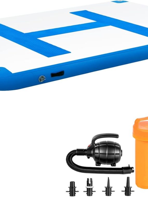 Inflatable Floating Dock 10 x 6.5 ft, Inflatable Dock Platform with Electric Air Pump, Inflatable Swim Platform 6 Inch Thick, Floating Dock 5-6 People, Floating Platform for Pool Beach Ocean