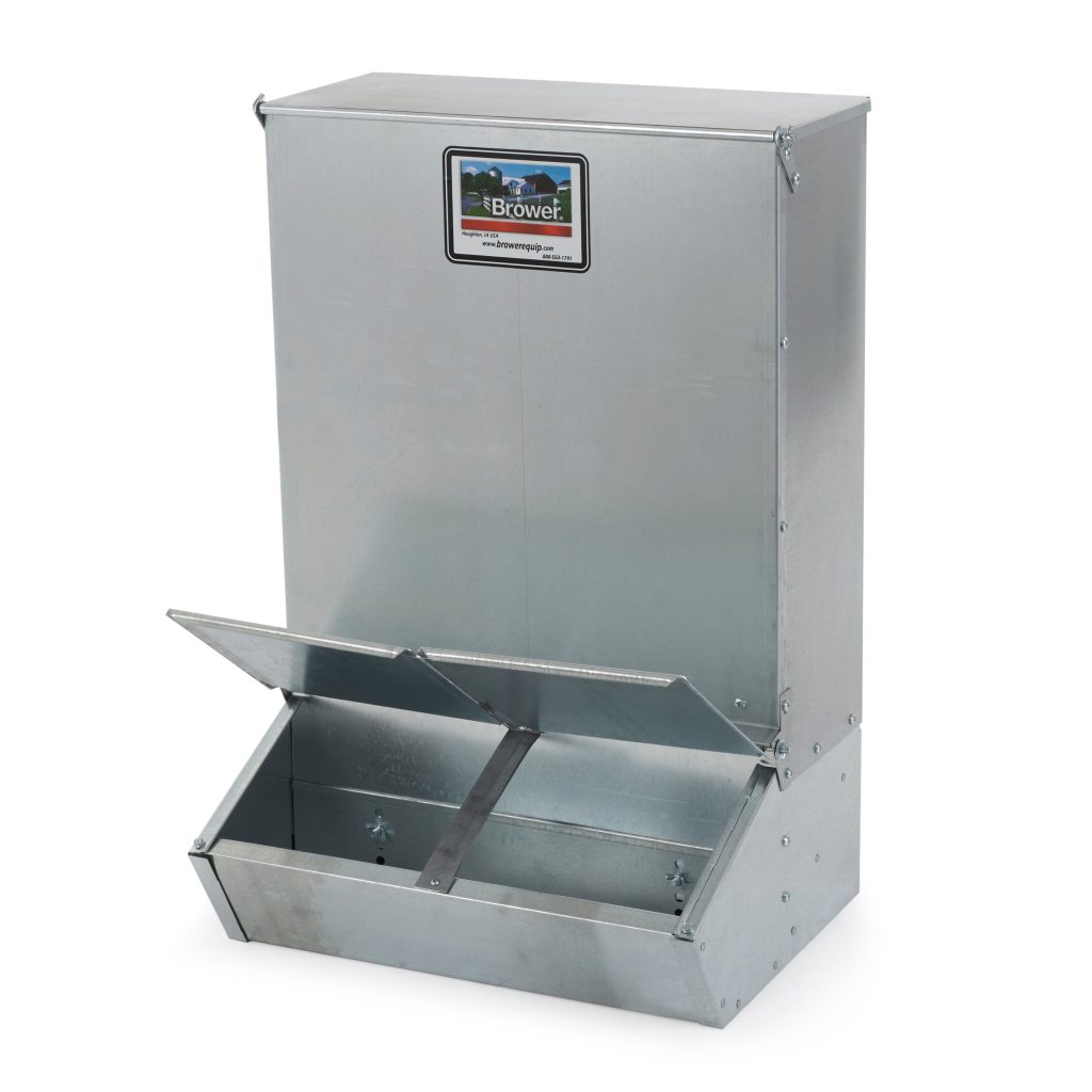 Brower 2 Door Hog Supplement Feeder, 3.7 Bushels, Weather-Resistant, Alloy Steel, Feeds 8 Hogs