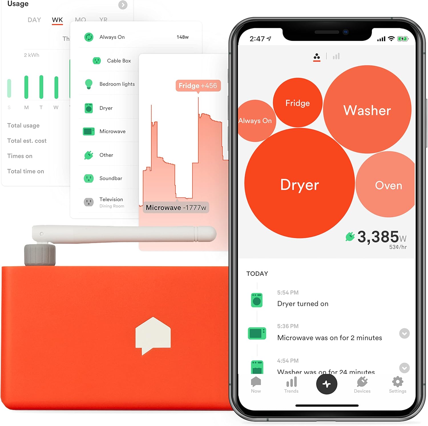 Sense Energy Monitor – Real-Time Electricity Tracking, ETL Certified, iOS/Android/Web App, US/Canada Compatible