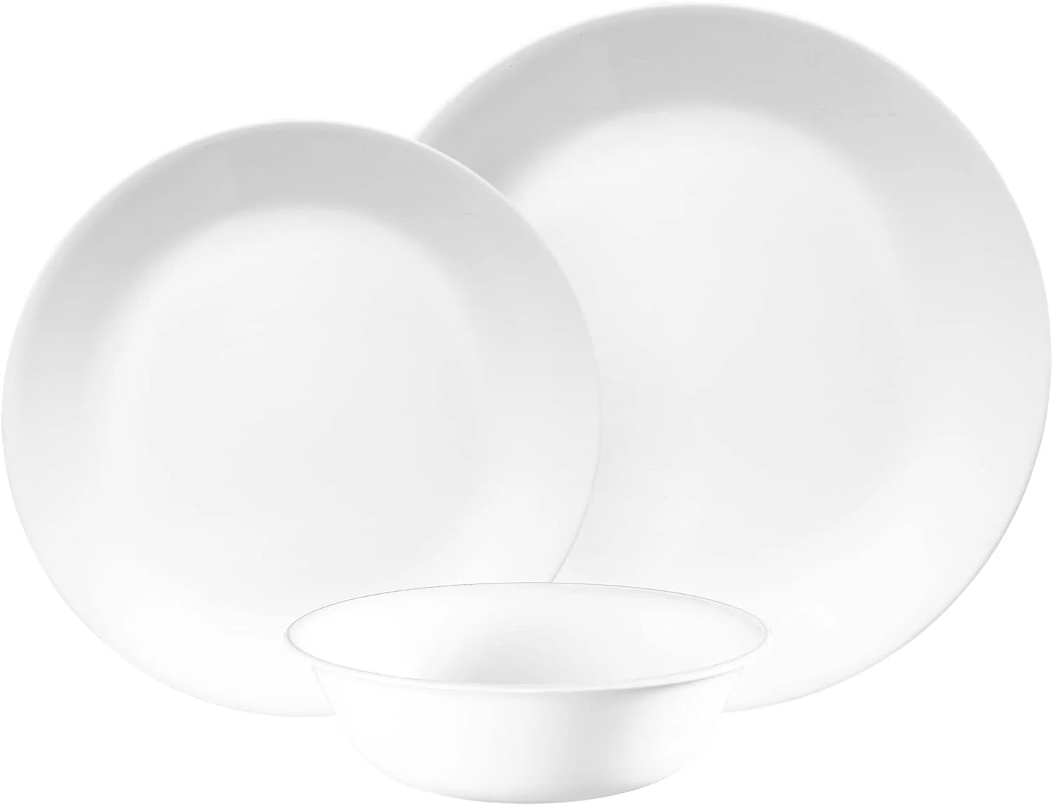 Corelle Dinnerware Set, 12-Piece, Linen Weave, Tempered Glass, Dinner Plates, Side Plates & Bowls, 3X More Durable, Half The Space & Weight of Ceramic, 1146908