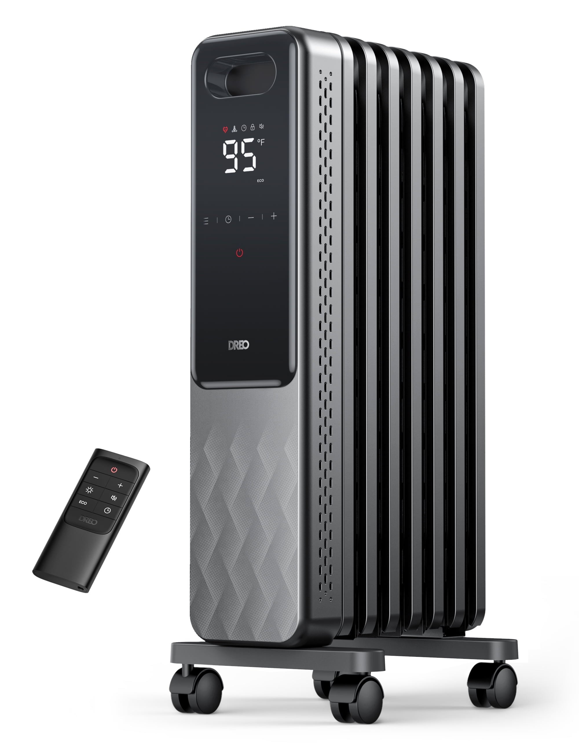 Dreo Radiator Heater, 2023 New 1500W Electric Portable Space Oil Filled Heater with Remote Control for Home, 4 Modes, Overheat & Tip-over Protection, 24h Timer, Digital Thermostat, Quiet, Indoor