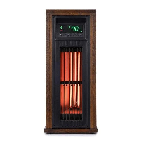 Lifesmart HT1216 23 Inch High 1500 Watt Electric Large Room Infrared Tower Space Heater with Thermostat, Eco-Friendly Mode, and Remote Control