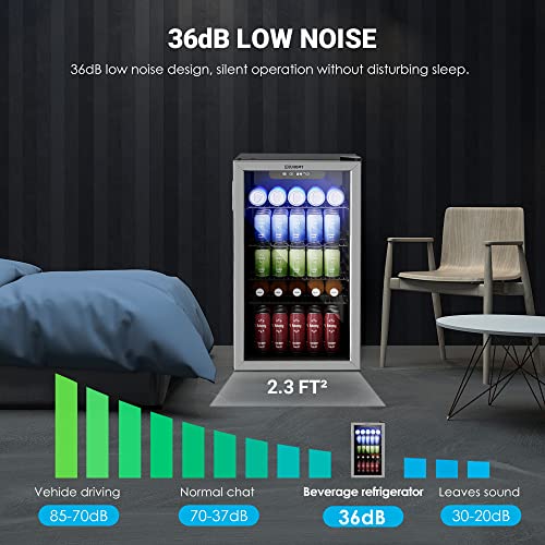 EUHOMY Beverage Refrigerator, 126 Can Mini fridge with Glass Door  sgtnighsdesigns