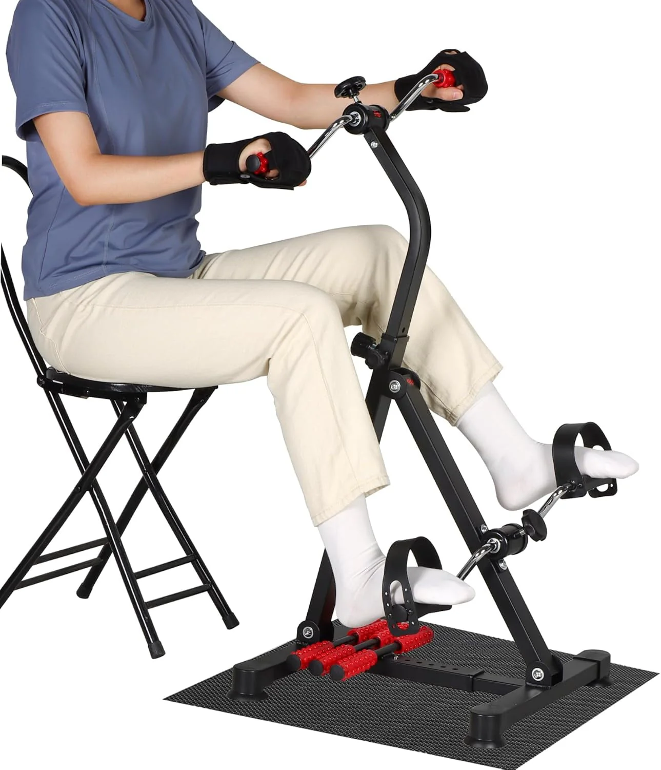 Exerciser Bike Hand Arm Leg and Knee Stroke Recovery Equipment for Seniors, Elderly physical therapy sit exercise