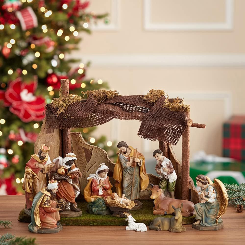 Kurt Adler Nativity Set with 11 Figures and Stable