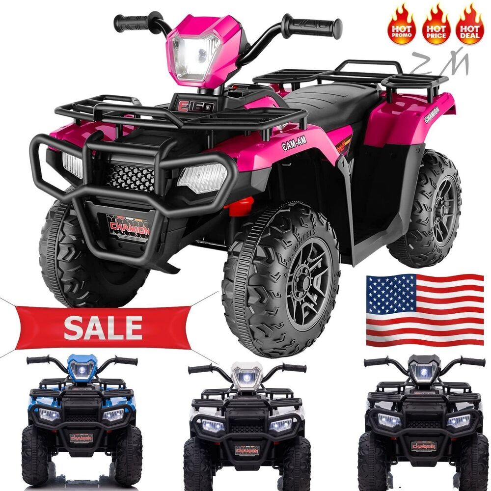 12V Electric Kids Ride On Car ATV 4-Wheeler Quad w/ Music LED Light Gift NEW！