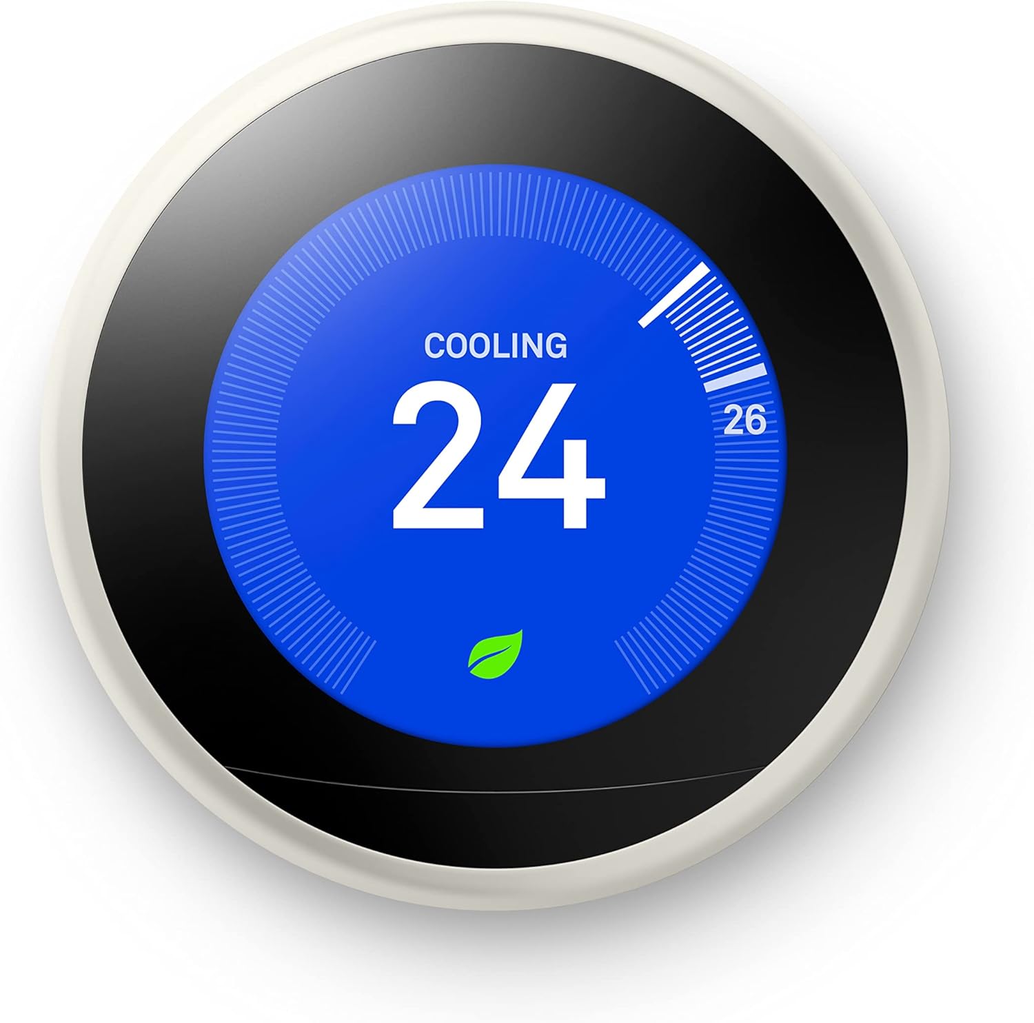 Nest 3rd Gen Learning Thermostat, Programmable Smart, Alexa Compatible, White, Wi-Fi, Energy Saving, Home Use