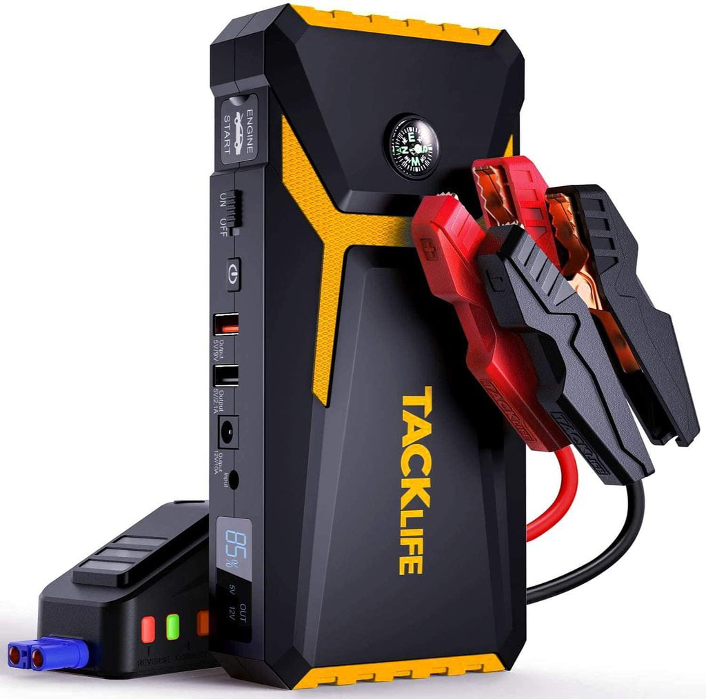 TACKLIFE T8 Car Jump Starter 800A 18000mAh, for 7.0L Gas & 5.5L Diesel Engines, 12V Battery Booster with Quick Charge & Safety Features