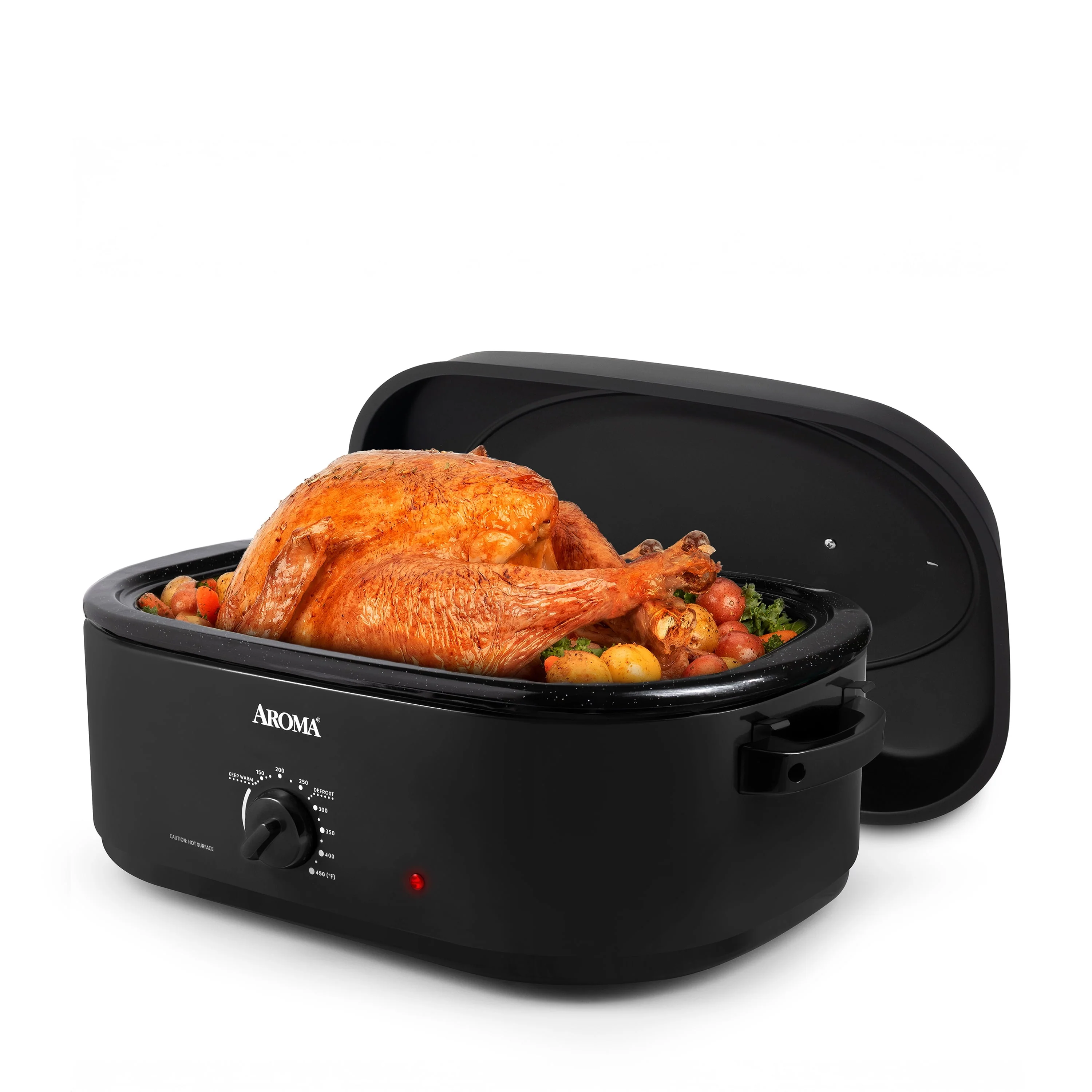 Aroma® 18Qt. Roaster Oven with High-Dome Lid, Black