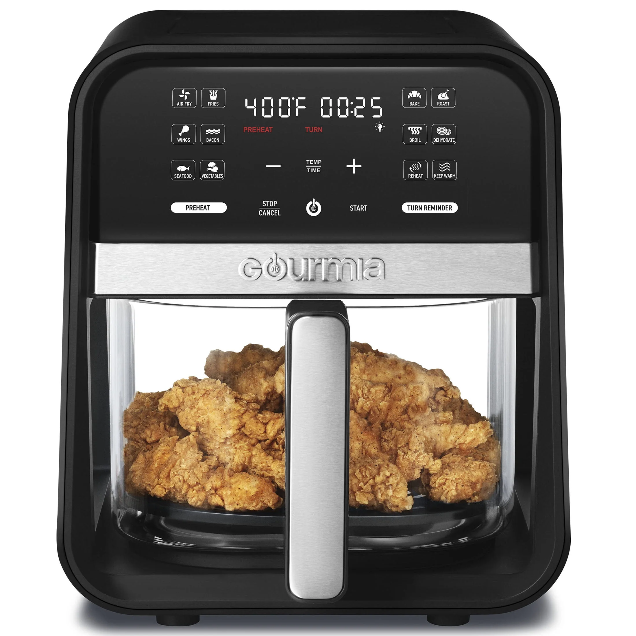 Gourmia 7-Quart Digital Air Fryer with Glass Basket and 12-One Touch Cooking Presets