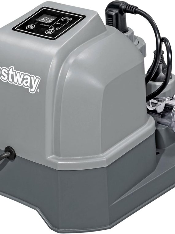 Hydrogenic 6 G/H Digital Self Cleaning Saltwater Chlorinator with Adapters and pH Test Strips for Above Ground Swimming Pool