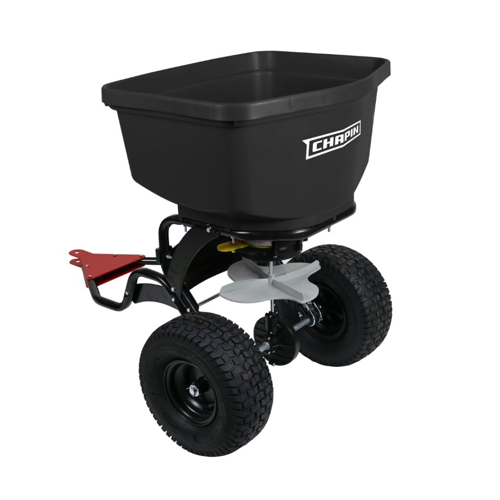 Chapin 8622B 150-Pound Tow Behind Spreader with Auto-Stop Impeller, 11 Gate Adjustments, USA Made