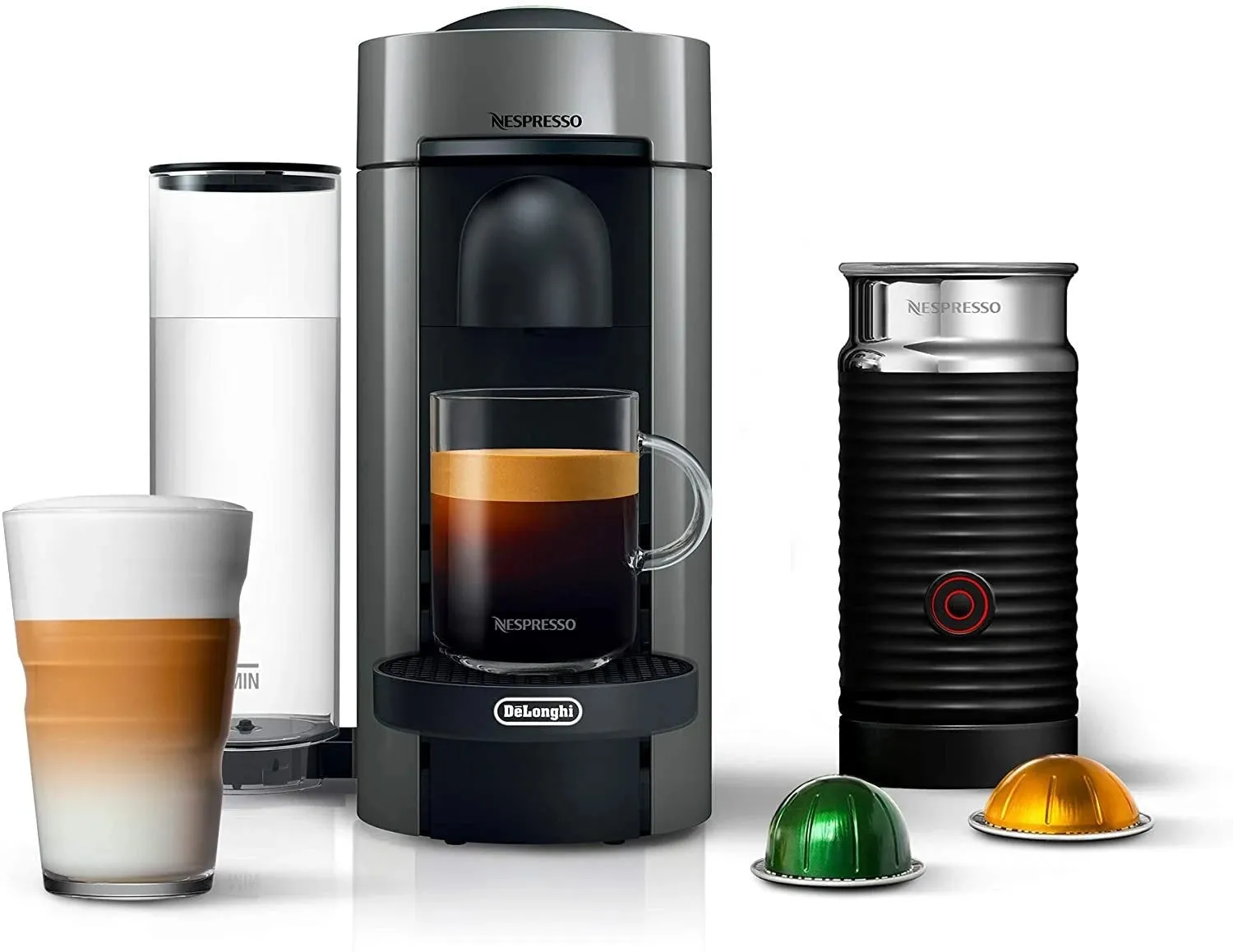 Nespresso Vertuo Plus Coffee and Espresso Maker by De’Longhi, Grey with Aeroccino Milk Frother  sgtnighsdesigns