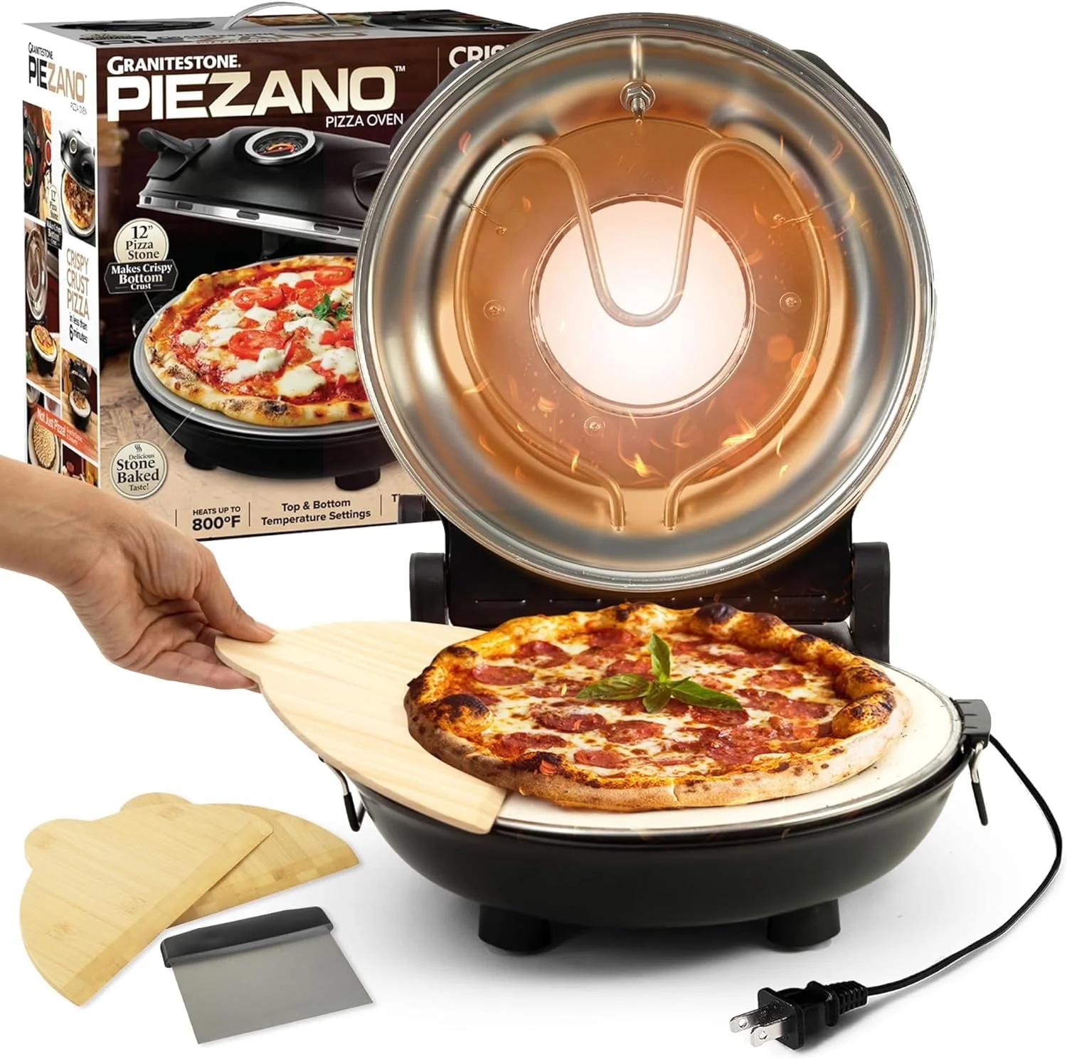 Piezano Pizza Oven & Grill Indoor Pizza Maker Machine Pizza Cooker 12
