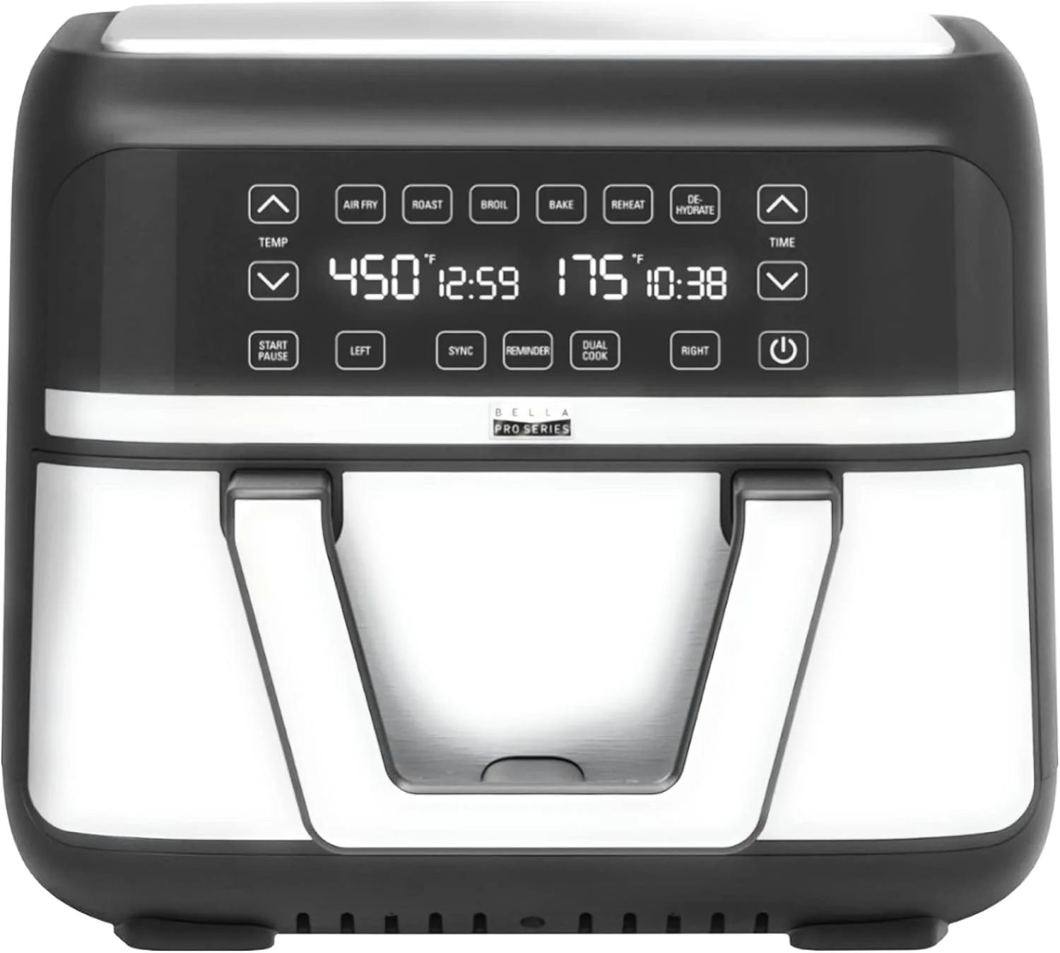 Bella Pro Series - 9-qt. Digital Air Fryer with Dual Flex Basket - Stainless Steel