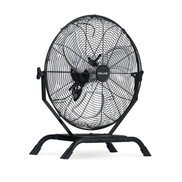20 in. Outdoor Rated 2-In-1 High Velocity Floor or Wall Mounted Fan with 3 Fan Speeds and Adjustable Tilt Head   Black
