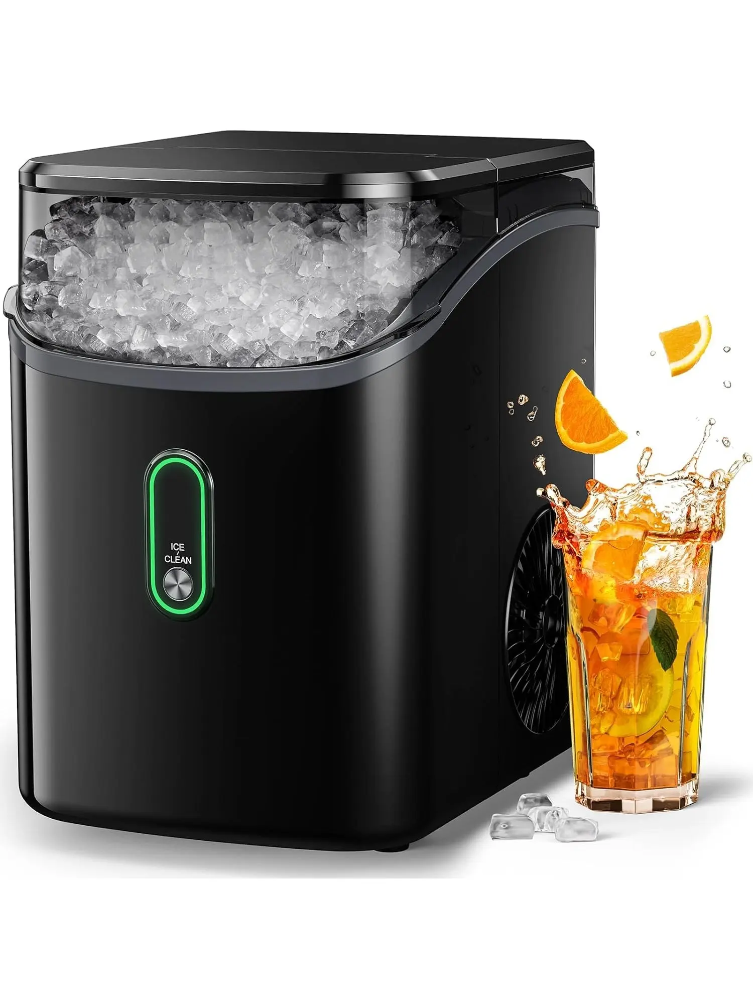 Silonn Nugget Ice Maker Countertop, Pebble Ice Maker with Soft Chewable Ice, One-Click Operation Ice Machine with Self-Cleaning, 33lbs/24H for Home,Kitchen,Office