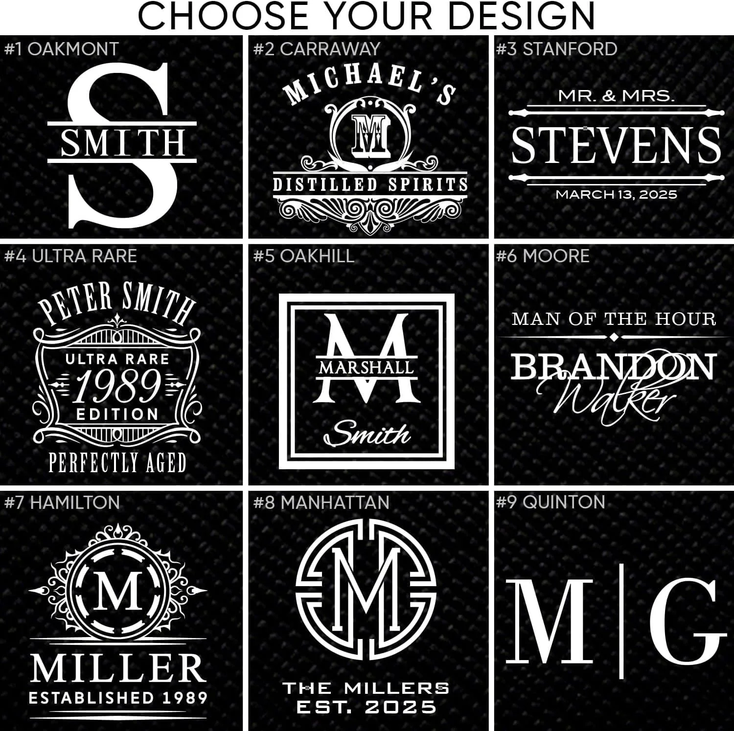 Black Diamond Engraved Cocktail Smoker - 5pc Set