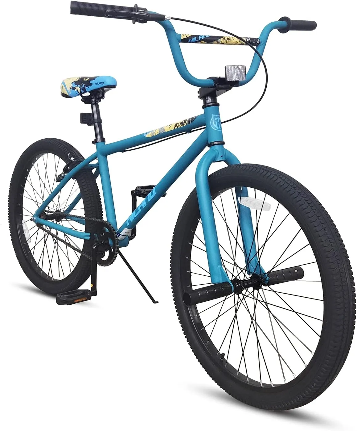 Hiland 26 inch BMX Bike Beginner-Level to Advanced Riders with 2 Pegs Steel Frame Blue