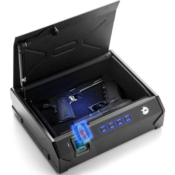 MAXSafes Gun Safe with Super Biometric Finger Vein Recognition Lock, Quick-Access Fingerprint Pistol Safe Box for Multiple Handguns & Ammo, Auto-Open