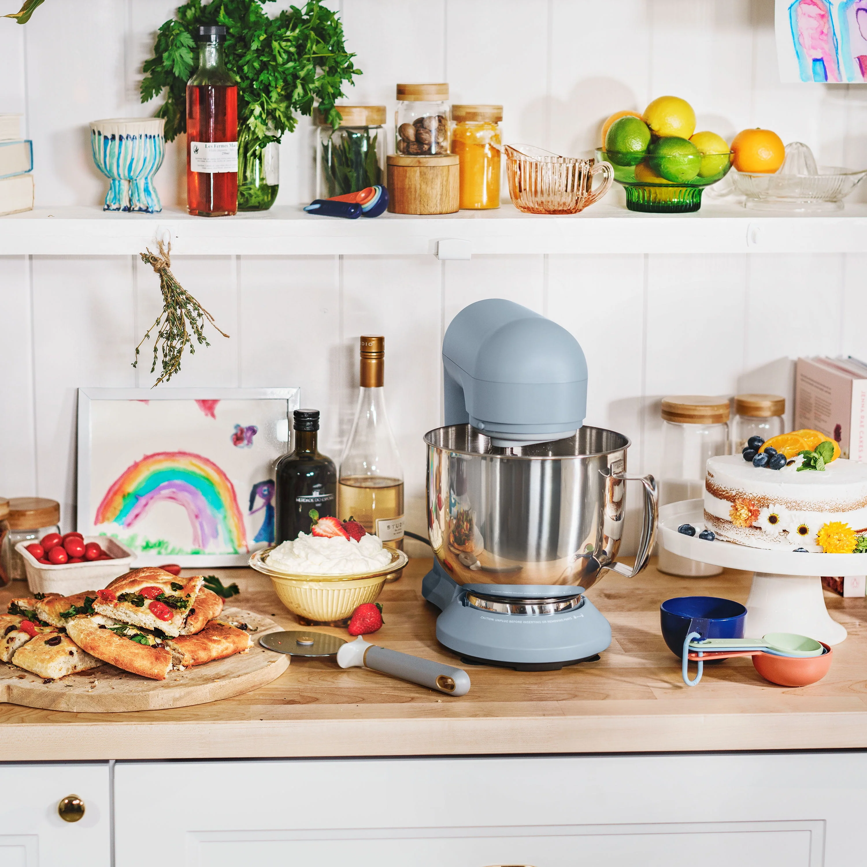 Beautiful 5.3 Qt Stand Mixer, Lightweight & Powerful with Tilt-Head, Cornflower Blue by Drew Barrymore