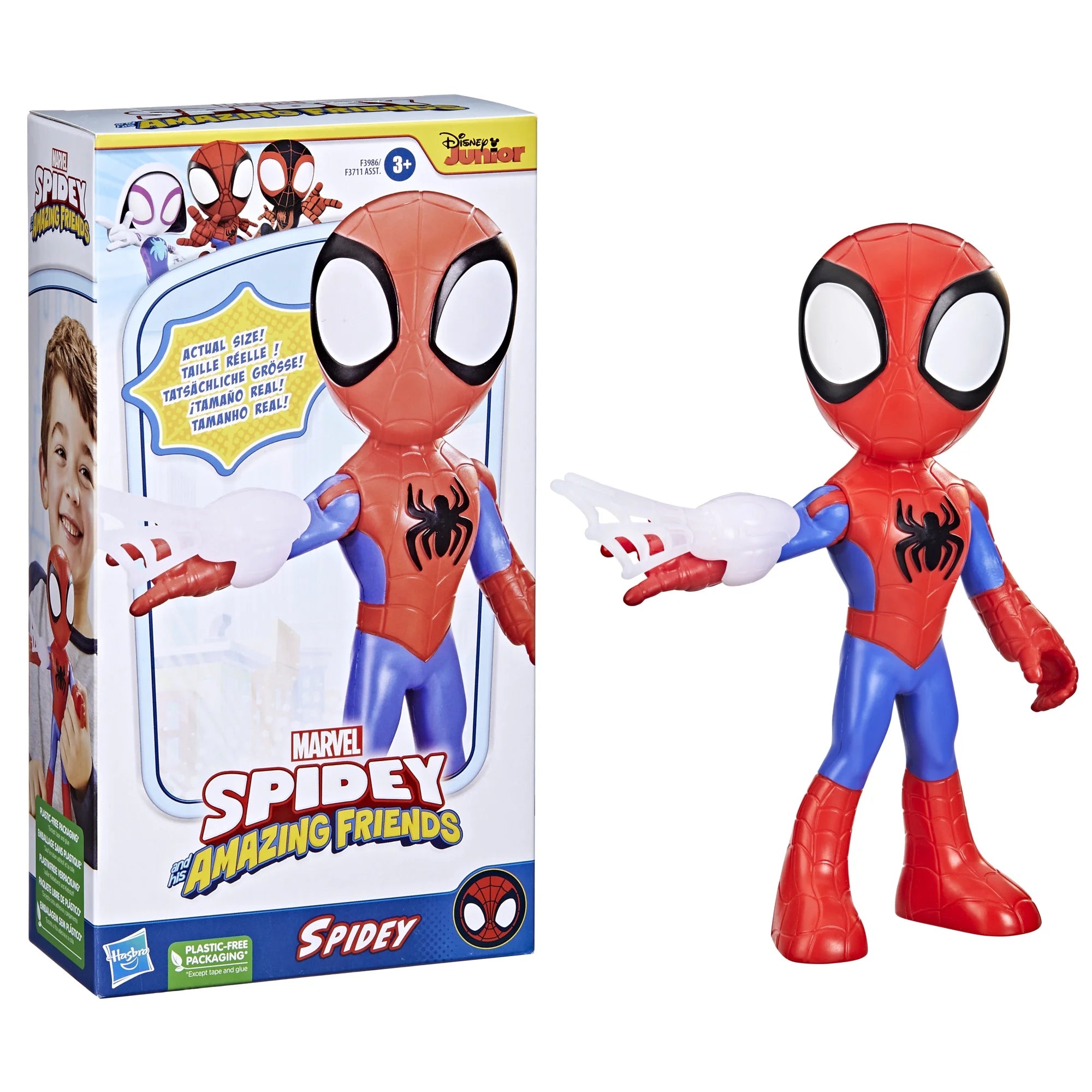 Spidey and His Amazing Friends Supersized Spidey Action Figure, Preschool Superhero Toy