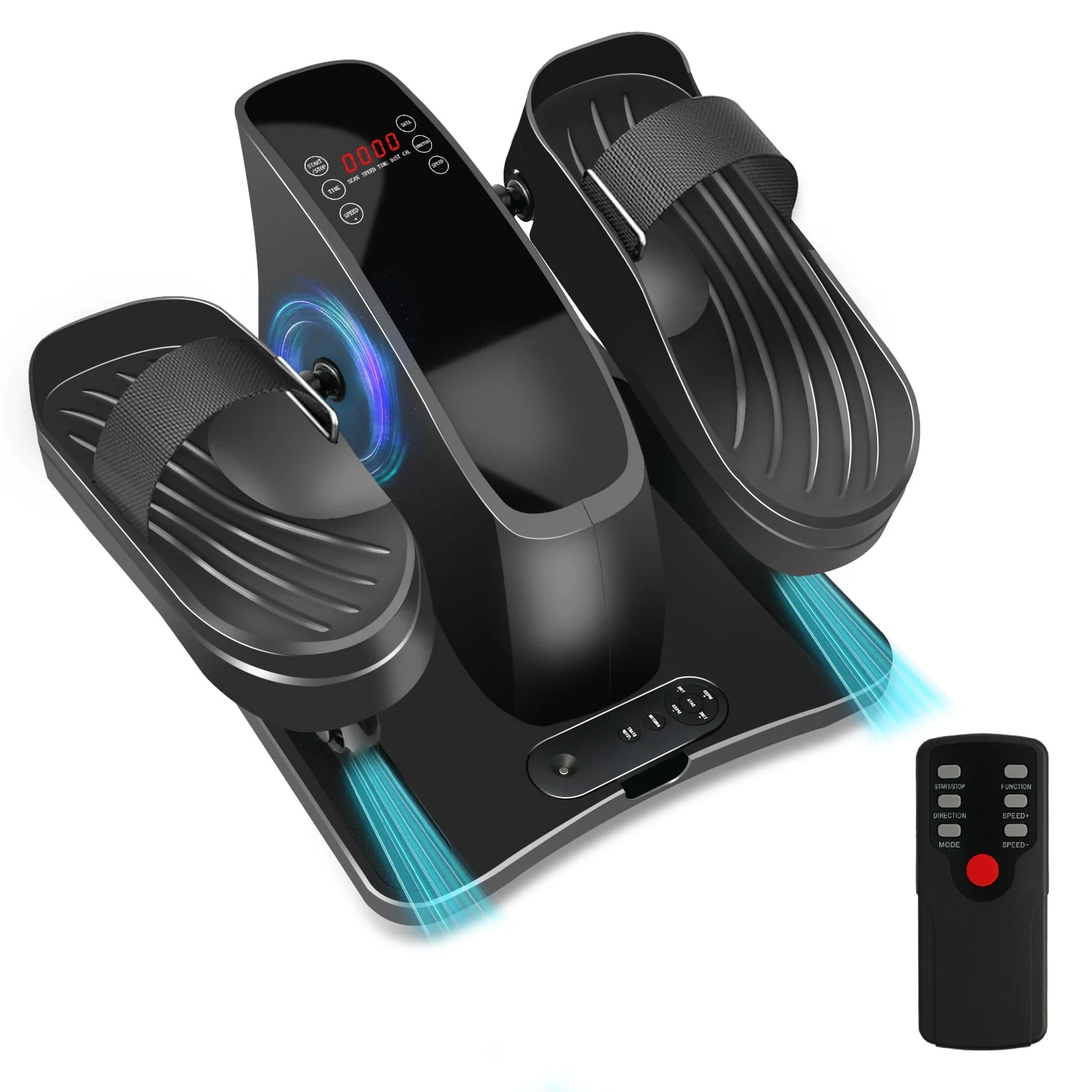 Baokaler Under Desk Elliptical Machine, Ellipse Leg Exerciser for Seniors Fully Assembled, Quiet and Portable Seated Pedal Exerciser with Remote Control