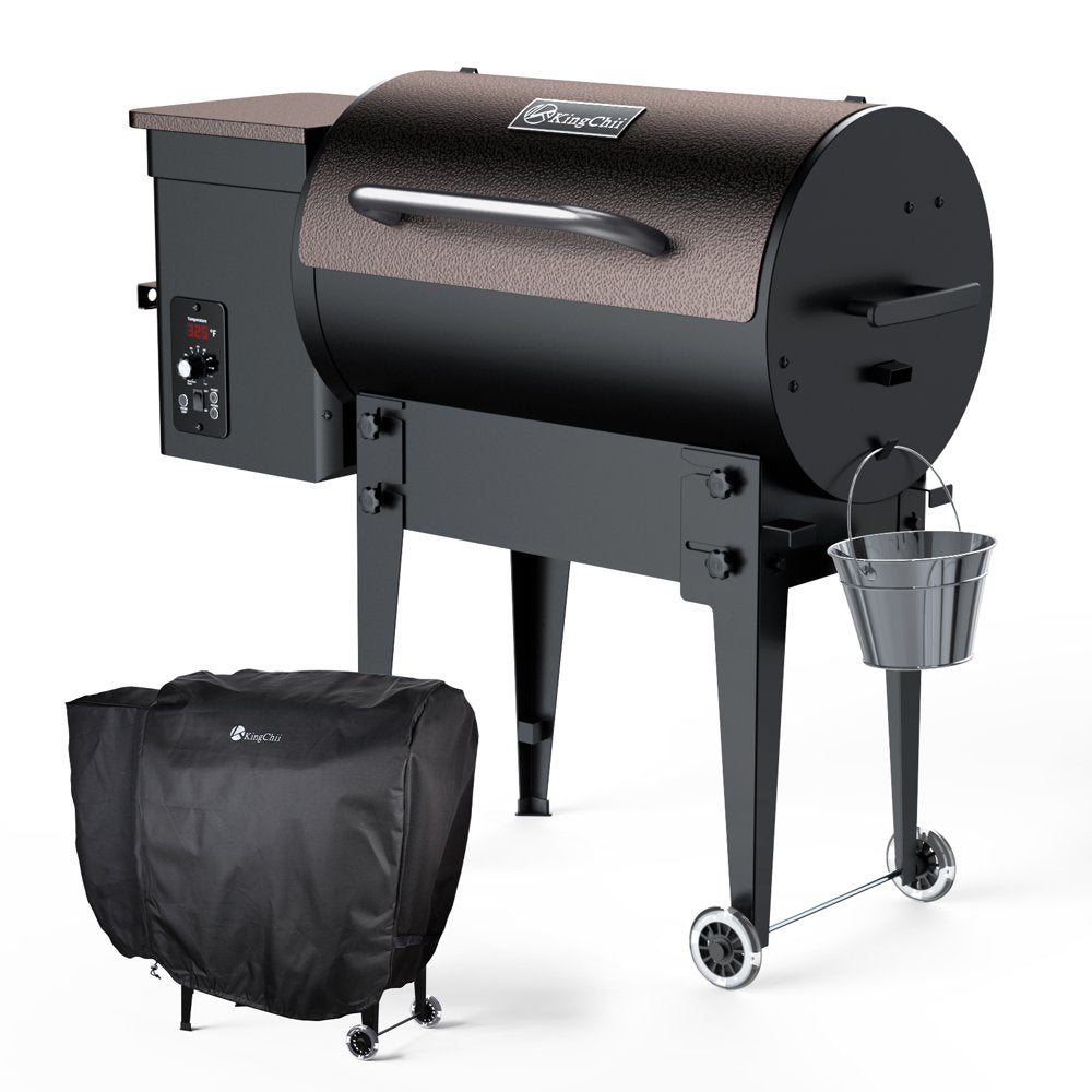 KingChii Pro Series 02 Wood Pellet Smoker & Grill, 456 sq. in, Electric, Bronze, with Auto Temperature Control