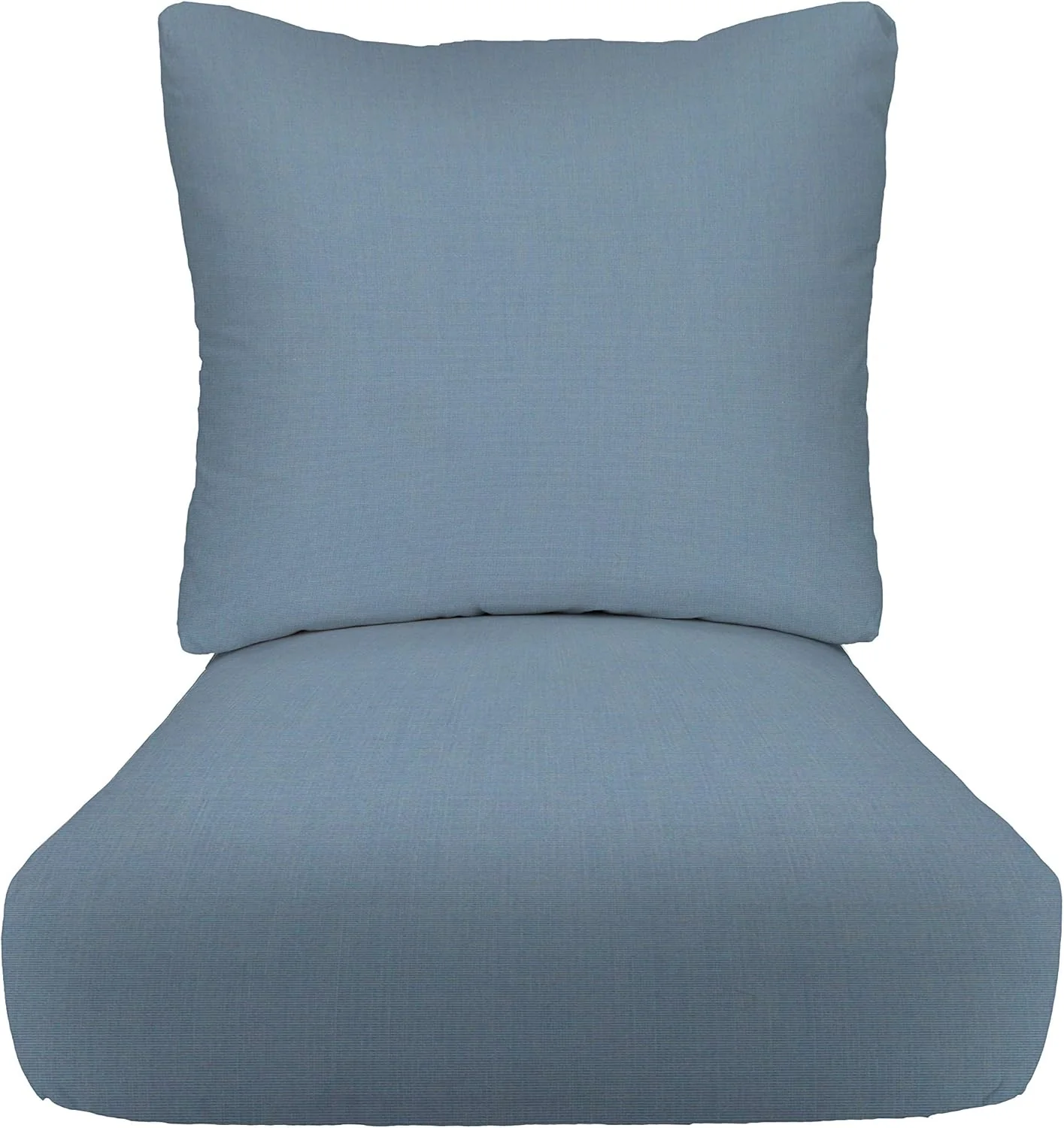 RSH DECOR: Sunbrella Deep Seating Cushion with Pillow Back | 24” x 27” Seat | Water and Fade-Resistant Performance Fabric | Outdoor Chair Cushion Set for Patio Furniture | Canvas Air Blue