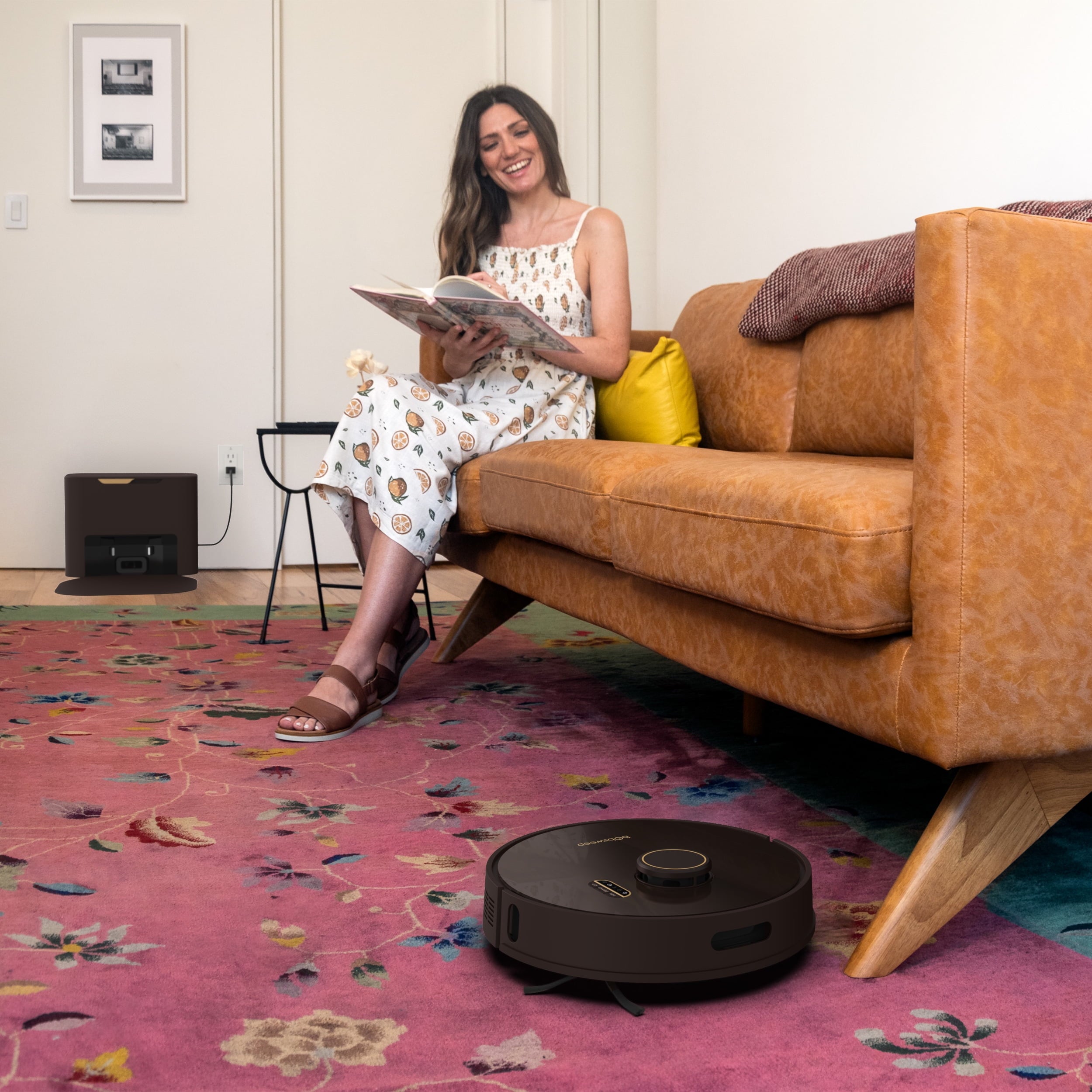 bObsweep Orb-i Robot Vacuum, 100-Day Self-Emptying Bin, 5000pa Suction, Cholocate, New