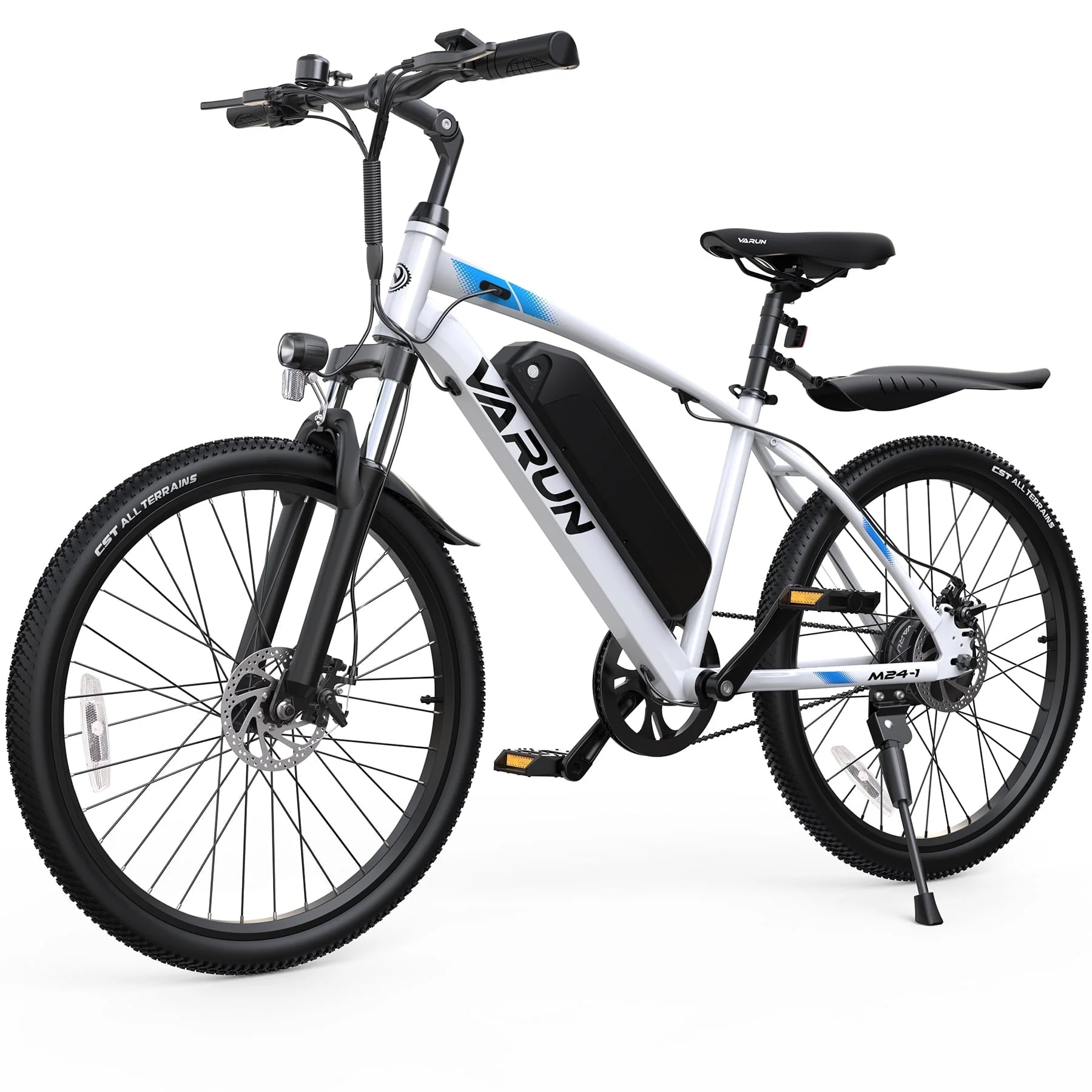 VARUN Electric Bike for Adults, 350W 20MPH Commuter Ebike with 36V Removable Battery, 24'' Electric Mountain Bike with Front Fork Suspension and Dual Disc Brakes
