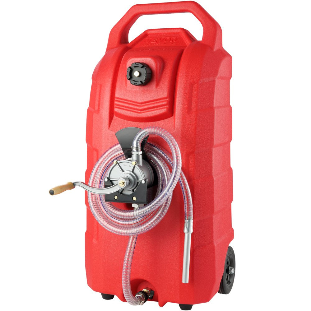 VEVOR 16 Gallon Portable Fuel Caddy with 6′′ Wheels & Metal Hose for Gasoline/Diesel