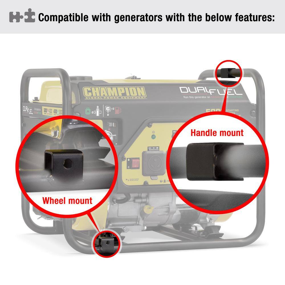 Champion Power Equipment Portable Generator Wheel Kit with Folding Handle & Never-Flat Tires