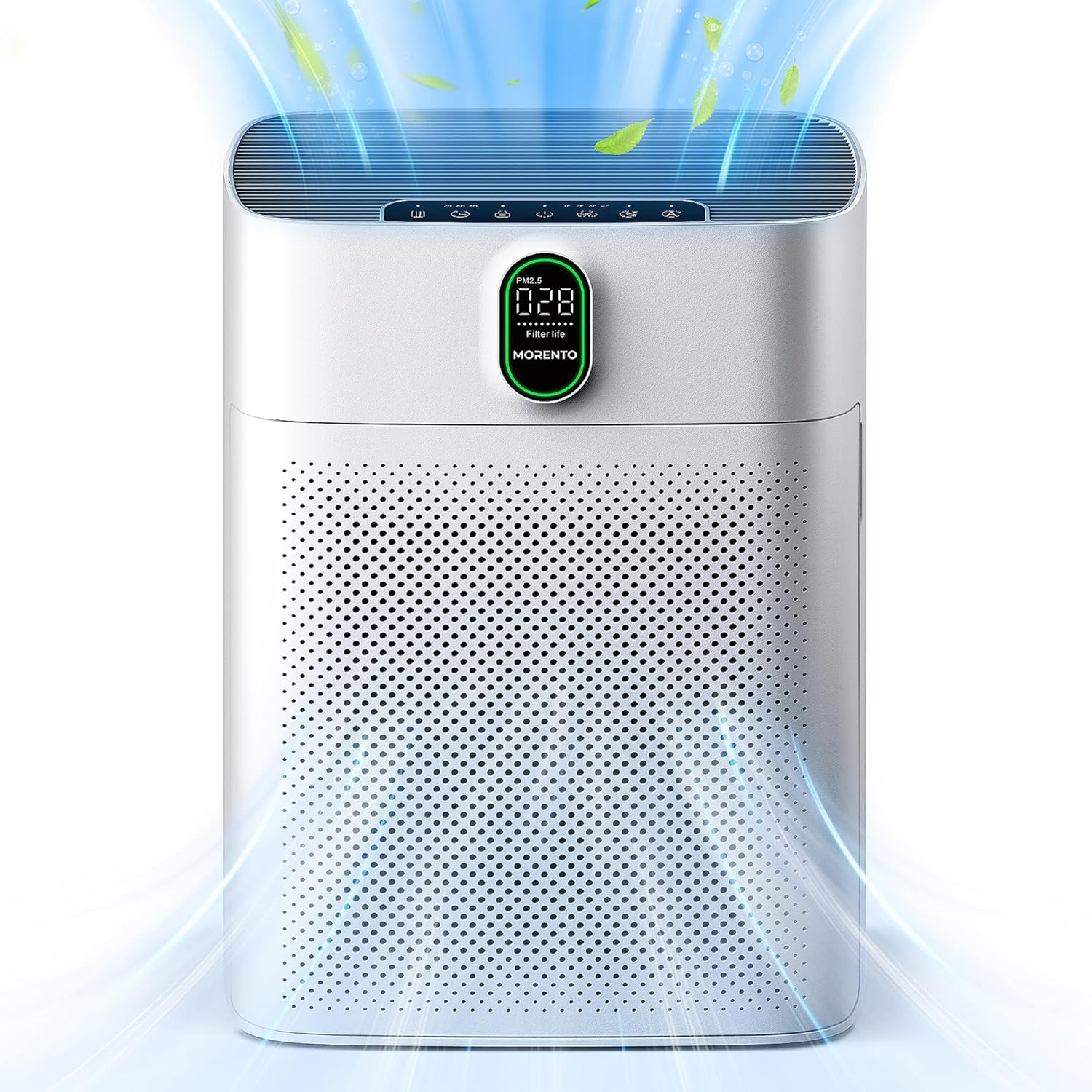 Dual Intake Air Purifier for Large Rooms, 1076 Sq Ft, with PM 2.5 Sensor, High Efficiency Filtration, Quiet Mode