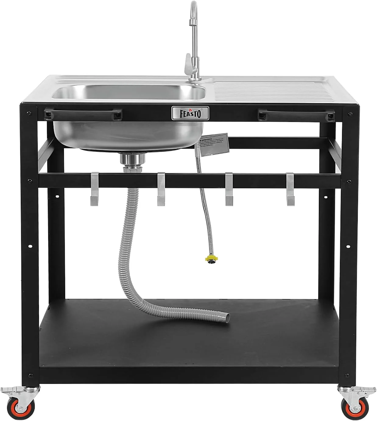 Modular Outdoor Kitchen Sink Station | Free Standing 304 Stainless Steel Utility Sink with Faucet