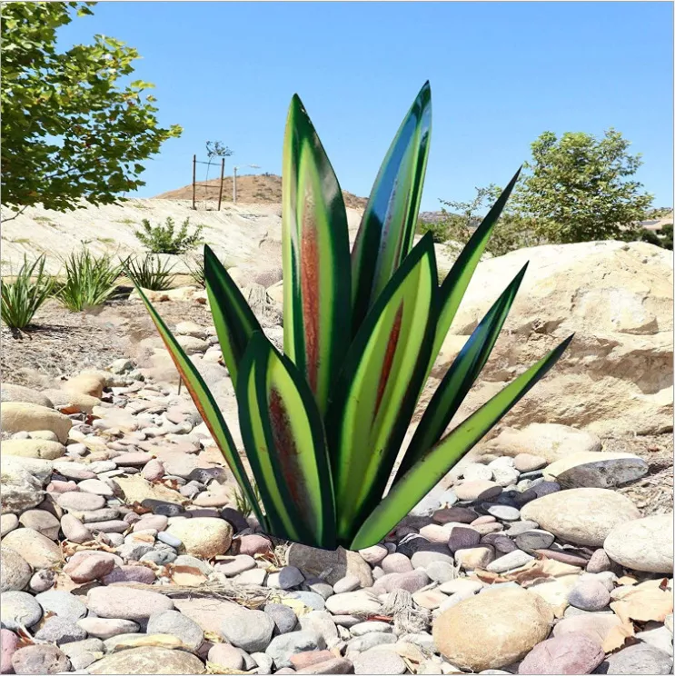 Metal Agave Yard Art Lawn Ornaments Tequila Statue