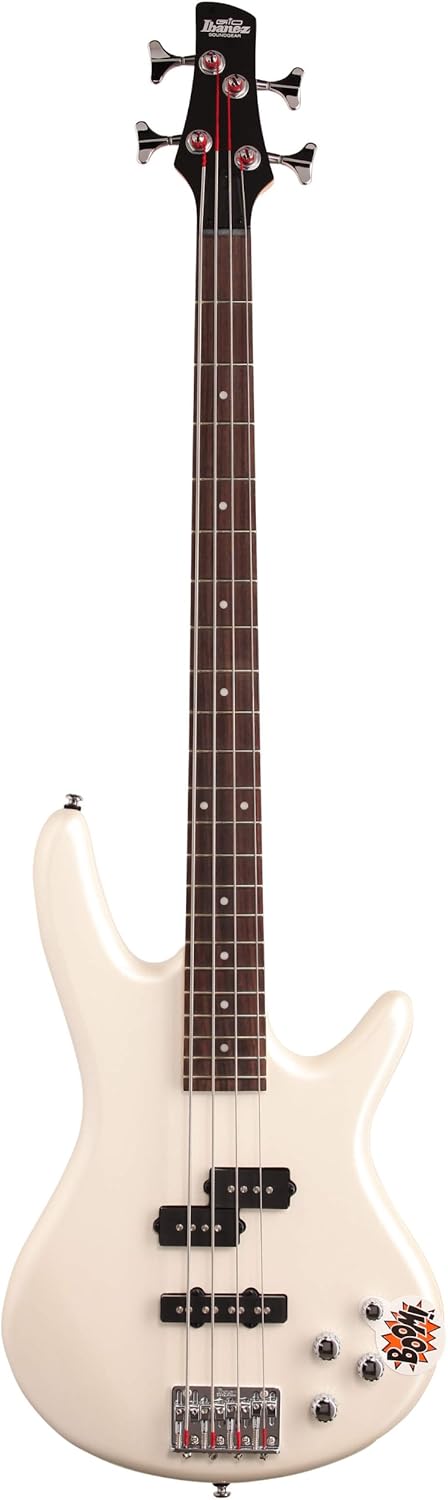 Ibanez GSR200 4-String Electric Bass Guitar, Pearl White, Right Handed, Basswood Body, Rosewood Fretboard
