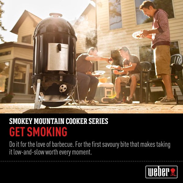 14-inch Smokey Mountain Cooker, Charcoal Smoker,Black