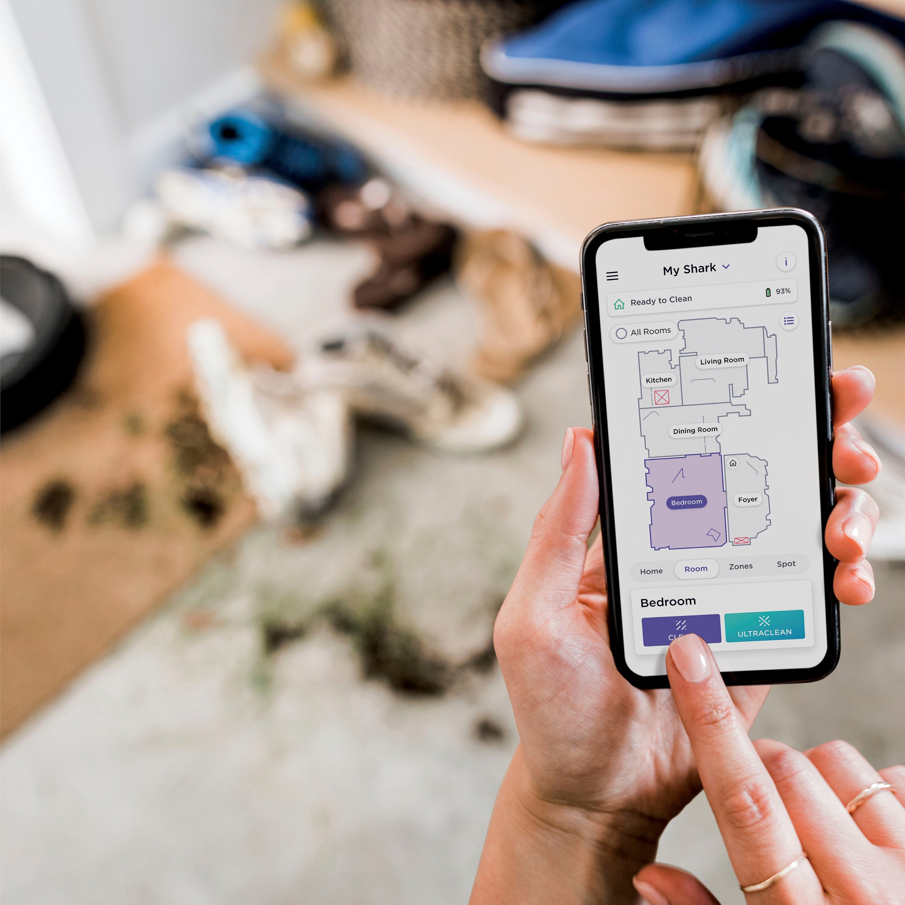 Shark – AI Ultra Robot Vacuum with Matrix Clean, Home Mapping, HEPA Bagless Self Empty Base, WiFI Connected – Black