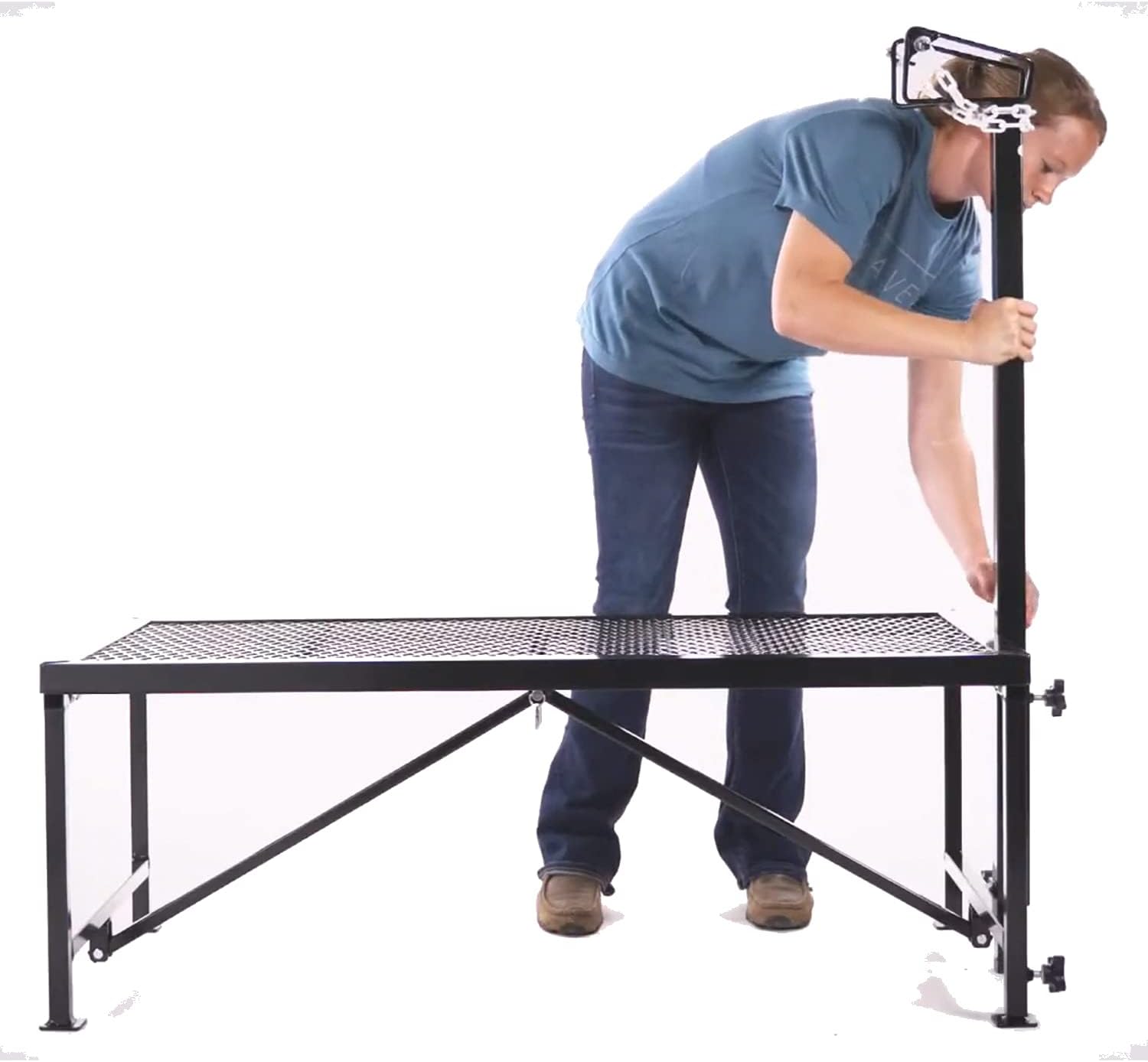 Weaver Leather Livestock Steel Trim Stand, Adjustable & Durable, for Sheep & Goats, Black