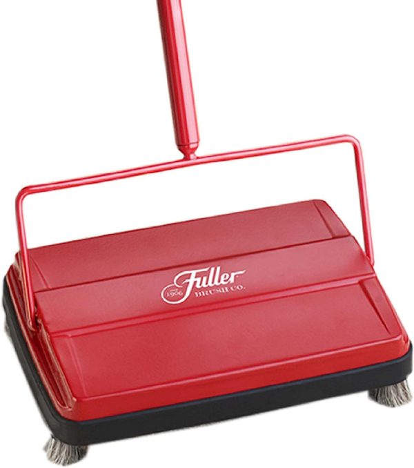 17052 Electrostatic Carpet Floor Sweeper 9 Cleaning Path Lightweight Ideal for Crumby Messes Works On Carpets Hard Floor Surfaces Red