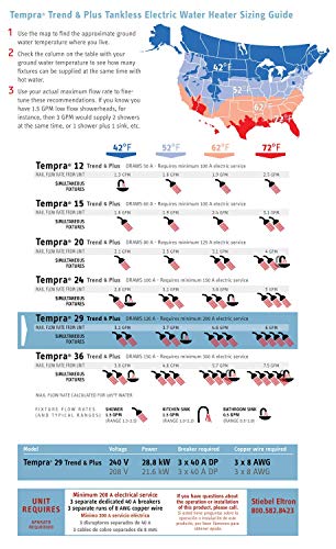 Stiebel Eltron Tempra 29 Plus Electric Tankless Water Heater, 28.8KW, White, LED Display, Space-Saving Design