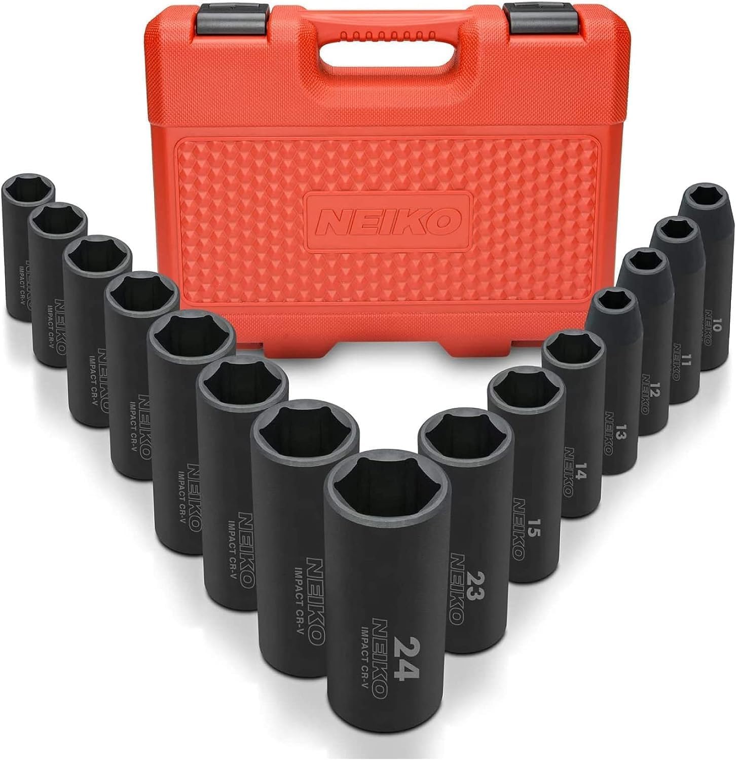 Chrome Vanadium Impact Socket Set 1/2′′ Drive, 65-Piece, SAE & Metric, Deep & Shallow, Includes Adapters & Ratchet Handle