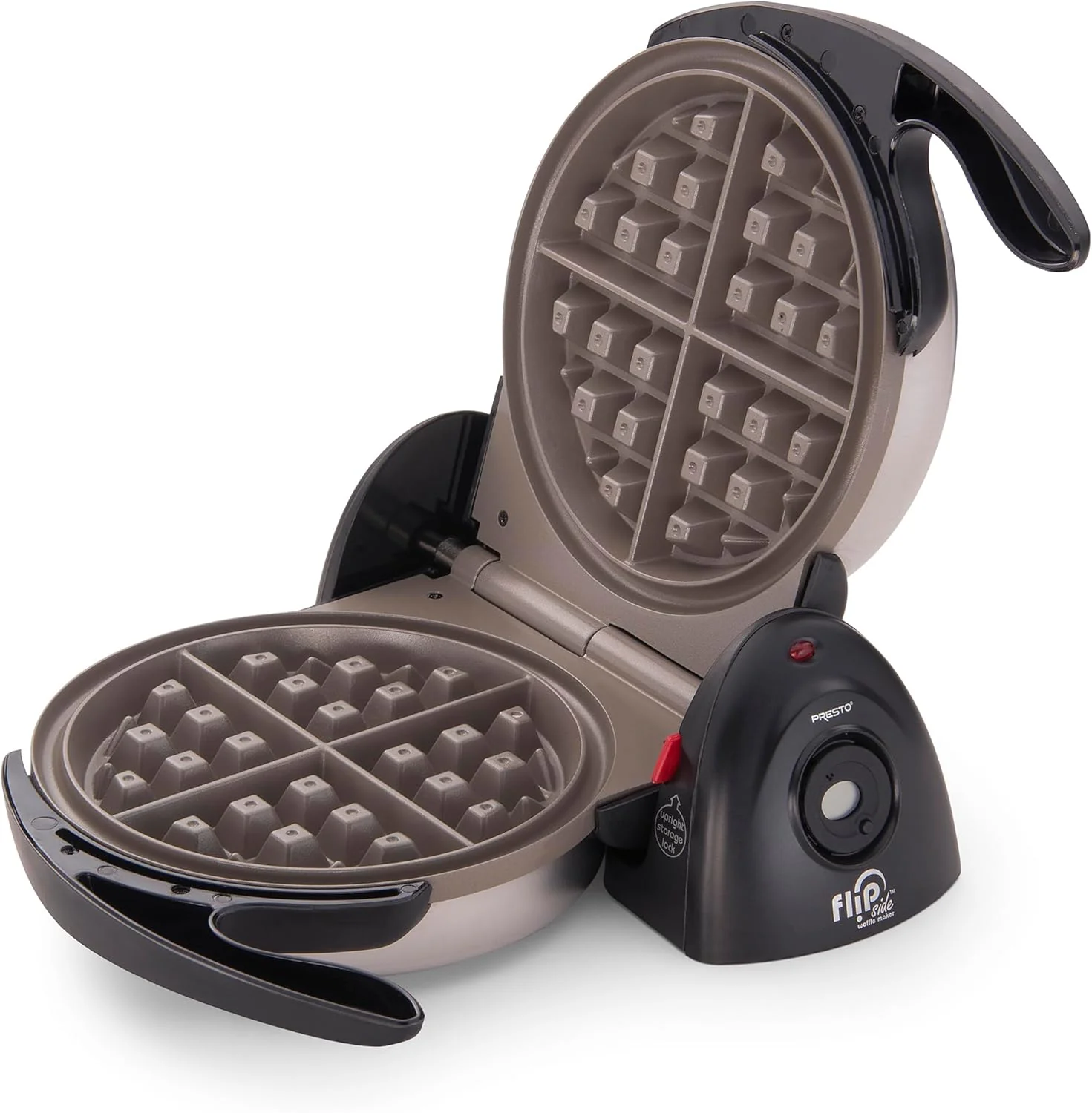 Presto Ceramic Flipside Belgian Waffle Maker, 7 inches (Pack of 1), BlackGray