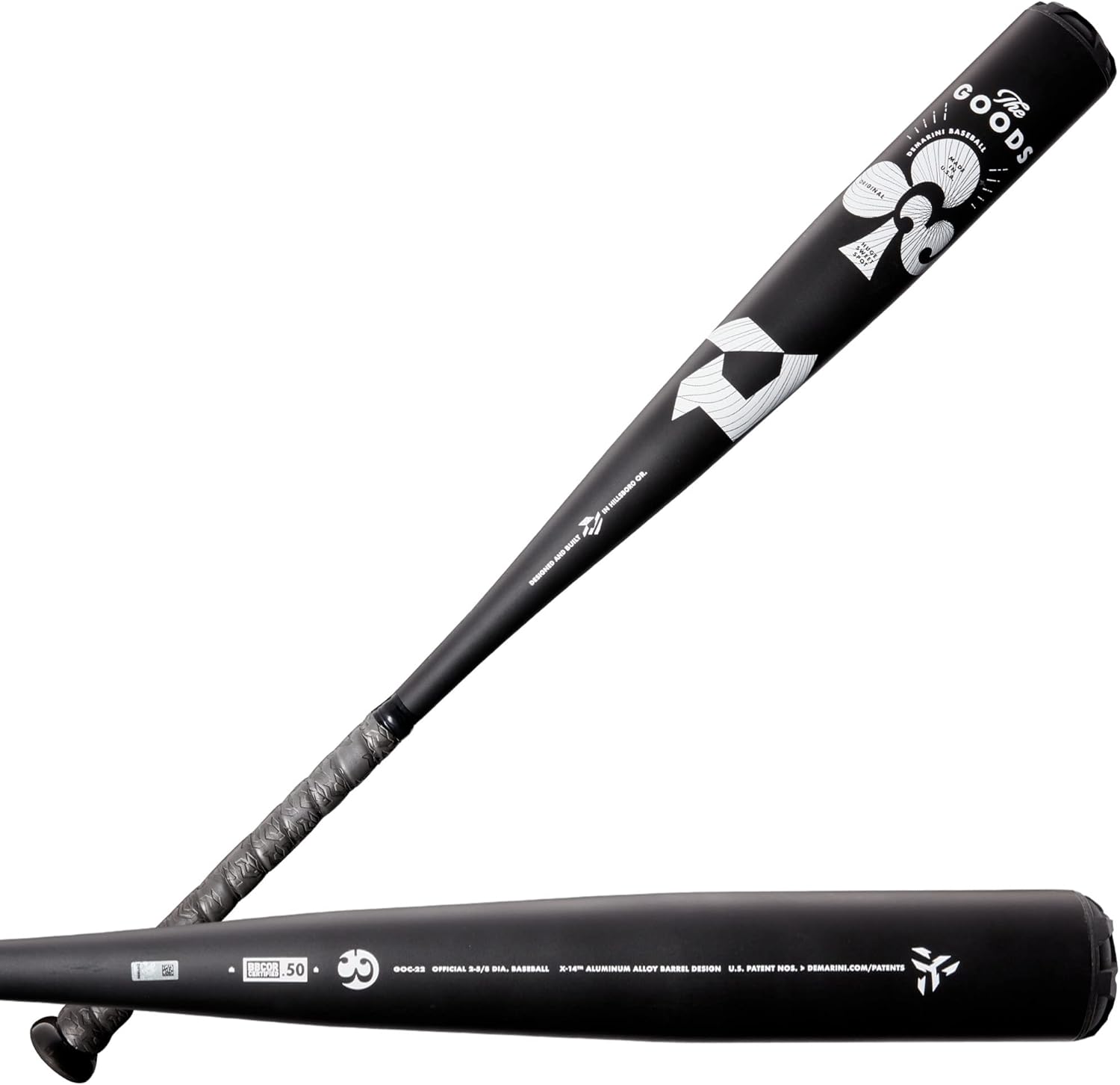 DeMarini 2022 The Goods One Piece (-3) BBCOR Baseball Bat, X14 Alloy Barrel, 31′′-34′′