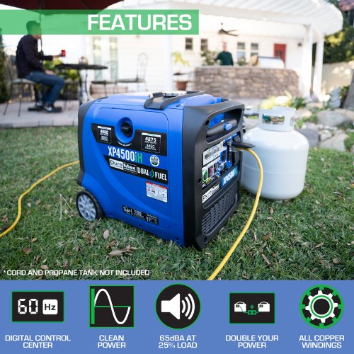 DuroMax XP4500iH 4,500 Watt Dual Fuel Portable Digital Inverter Generator